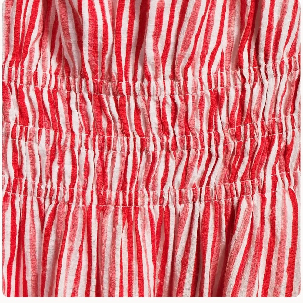 Lands End red and Pink Striped Midi Dress - Picture 4 of 7